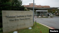 马里兰州贝塞斯达,美国国立卫生研究院的入口(2014年10月16日)。
