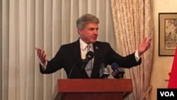 美国众议院外交委员会共和党资深议员麦克·麦考尔2019年3月6日参加双橡园启动台湾关系法40周年活动(美国之音钟辰芳拍摄)