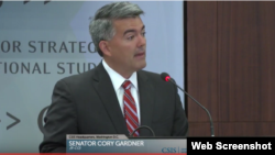 加德纳参议员在战略与国际研究中心发表讲话,谈美国在亚洲的领导权。(战略与国际研究中心视频截图,2017年7月18日)