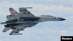 Tư liệu - Một chiếc máy bay chiến đấu SU-27 của Không quân Trung Quốc.