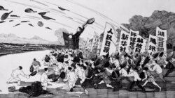 北京宋庄艺术家大车新作漫画《甩锅》(网络截图)