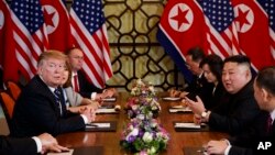 美国总统特朗普和朝鲜领导人金正恩在2019年2月28日在河内举行会谈。