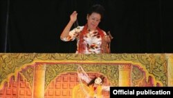 Daw Ma Ma Naing- chair of the Myanmar Puppeteer Association