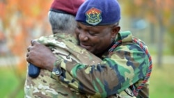 美军非洲司令部举行士官长指挥权交接(美国陆军2019年11月15日照片)