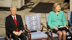 在奥斯陆市政厅的颁奖典礼上,空座位代表刘晓波