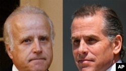 Джеймс Байден, брат президента Джо Байдена, 13 жовтня 2011 року, ліворуч, і Гантер Байден, син президента Джо Байдена, 26 липня 2023 року, праворуч, яких викликають для дання свідчень у справі імпічменту президента США. (Фото: AP фото/файл)