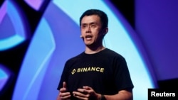 资料照片:币安首席执行官赵长鹏在马耳他圣胡利安斯举行的推广加密货币的官方活动上讲话。(2018年10月4日)