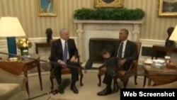 美国总统奥巴马在白宫会见以色列总理内塔尼亚胡。(资料照片)