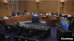 美国国会美中经济与安全审查委员会(USCC)2023年1月26日就中国军事外交与海外安全活动召开听证会。(USCC视频截图)