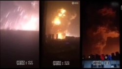 天津爆炸中失踪消防员家属举行抗议 天津爆炸中失踪消防员家属举行抗议