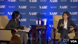 美国贸易代表戴琪2022年10月11日在芝加哥参加全美商业经济协会(NABE)年会。(视频截图)