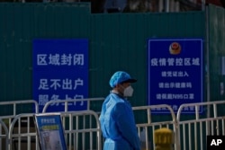 北京一个居民区被封控。(2022年11月13日)