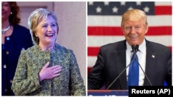 民主党总统候选人希拉里·克林顿(左)与共和党总统候选人唐纳德·川普。