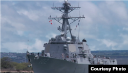 桑普森号驱逐舰成为30多年来访问新西兰的第一艘美国军舰。(美国军方资料照片)