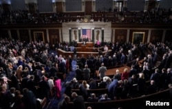 2023年4月27日,韩国总统尹锡悦在国会参众两院联席会议上发表演讲。(路透社)