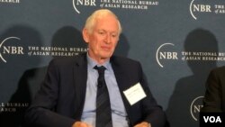 美国在台协会主席莫健(James Moriarty)2019年6月19日出席一场研讨会(美国之音黎堡)