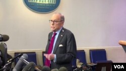 库德洛在白宫新闻简报室接受采访。(2020年1月29日)