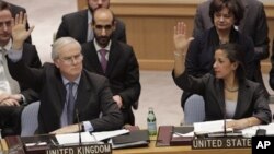 Ðại sứ Anh Mark Lyall Grant và Ðại sứ Mỹ tại LHQ Susan Rice