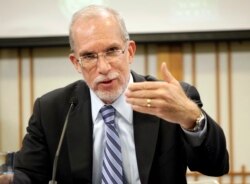 Evans Revere, former U.S. deputy ambassador for East Asian Affairs, speaks to the National Committee on American Foreign Policy and a North Korean delegation led by Vice Foreign Minister Ri Yong Ho, at The Korea Society in New York, March 10, 2012.