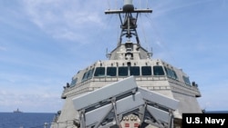 美国海军“吉福兹”号(USS Gabrielle Giffords)濒海战斗舰12日前往南中国海马来西亚专属经济区巡逻。