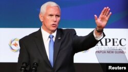 美国副总统彭斯2018年11月17日出席APEC工商领袖峰会(路透社)