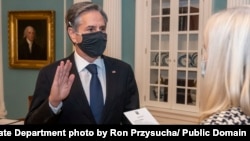 安东尼.布林肯(Anthony Blinken)于2021年1月26日正式宣誓成为美国第71任国务卿。(照片来源:美国国务院)