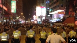 旺角占领区(美国之音海彦拍摄 )