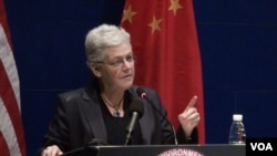 美国环保署长吉娜·麦卡锡访华强调中美环保合作。(美国之音东方拍摄)