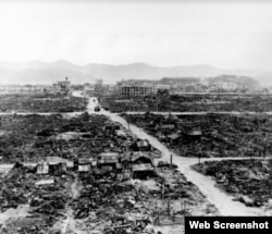 长崎原子弹爆炸中心惨状(资料图片)