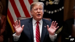 美国总统特朗普星期二(2019年2月12日)在白宫讲话