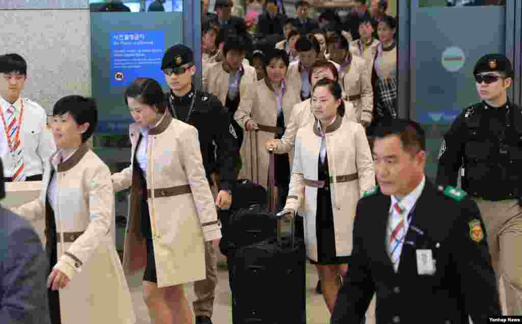 2017年4月1日,朝鲜女子曲棍球队抵达韩国,准备参加国际比赛