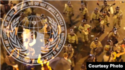 国际黑客组织匿名者(Anonymous)发布带有其徽标的视频,向香港政府宣战。(2014年10月2日)