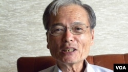 日本国际善邻协会理事田畑光永认为,中国可能也反省了在历史和领土问题上的反弹做得太过(美国之音歌篮拍摄)