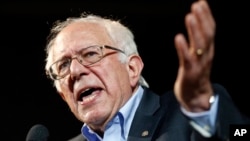 美国民主党总统参选人桑德斯 (资料照片)