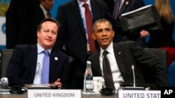 Tổng thống Mỹ Barack Obama và Thủ tướng Anh David Cameron.