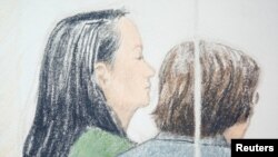 华为CFO孟晚舟2018年12月11日在加拿大获保释(路透社)