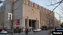 判处加拿大籍被告人罗伯特·谢伦伯格死刑的大连市中级人民法院大楼。(2019年1月14日)