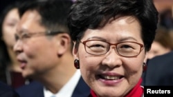 香港特首林郑月娥在瑞士达沃斯出席世界经济论坛会议。(2020年1月21日)