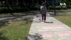 粉笔彩绘温暖抗疫人员疲惫的心 粉笔彩绘温暖抗疫人员疲惫的心