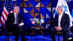 Tổng thống Biden trong một cuộc gặp với Thủ tướng Benjamin Netanyahu.