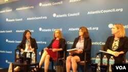 华盛顿智库大西洋理事会星期三针对台湾即将举行的总统选举举行研讨会(美国之音钟辰芳拍摄)