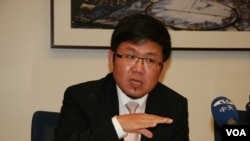 民进党国际事务部主任刘世忠。(美国之音 钟辰芳拍摄)