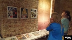 莫斯科古拉格博物馆去年举办的迫害佛教展览。(美国之音白桦拍摄)