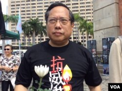 前香港民主党主席何俊仁(美国之音记者申华拍摄)