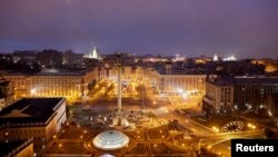 在俄罗斯总统普京宣布对乌克兰开展军事行动后,乌克兰首都基辅的空拍景象 (路透社)