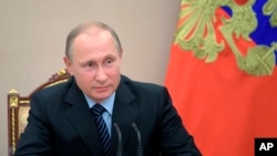 俄罗斯总统普京在莫斯科举办的一次安全会议上。(2017年6月16日)
