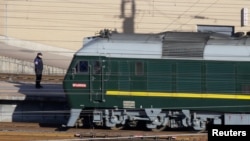 据信是金正恩乘坐的专列2019年1月8日抵达北京(路透社)