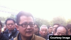 郭飞雄2013年初参与声援广州南方周末员工。(微博图片)