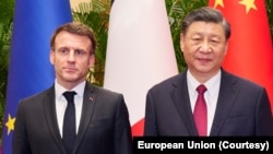 中国国家主席习近平与法国总统埃马纽埃尔·马克龙。(资料照片)