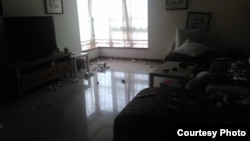 黄琦失联家中一片狼藉(推特图片)